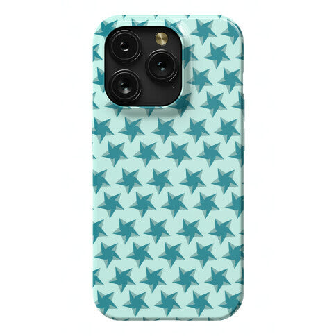 Teal Star Pattern Phone Case